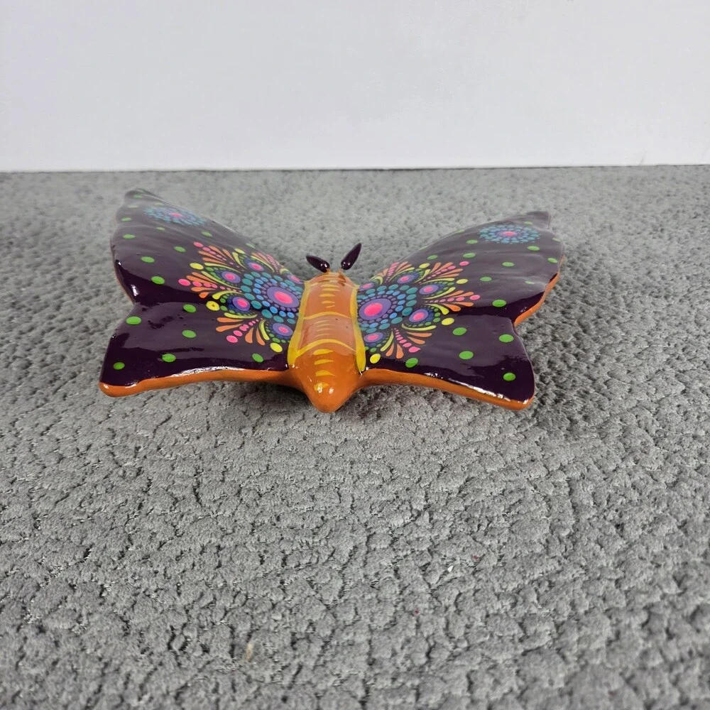 Clay Butterfly Mexican Handmade Art Wall Hanging 9